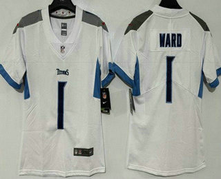 Women's Tennessee Titans #1 Cameron Ward Limited White Vapor Jersey Women's Tennessee Titans #1 Cameron Ward Limited White Vapor Jersey
