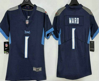 Women's Tennessee Titans #1 Cameron Ward Limited Navy Vapor Jersey Women's Tennessee Titans #1 Cameron Ward Limited Navy Vapor Jersey