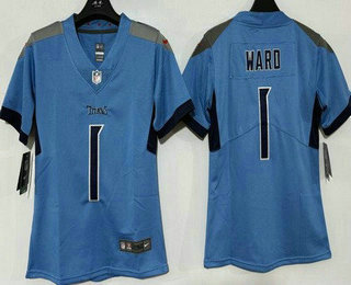 Women's Tennessee Titans #1 Cameron Ward Limited Blue Vapor Jersey Women's Tennessee Titans #1 Cameron Ward Limited Blue Vapor Jersey