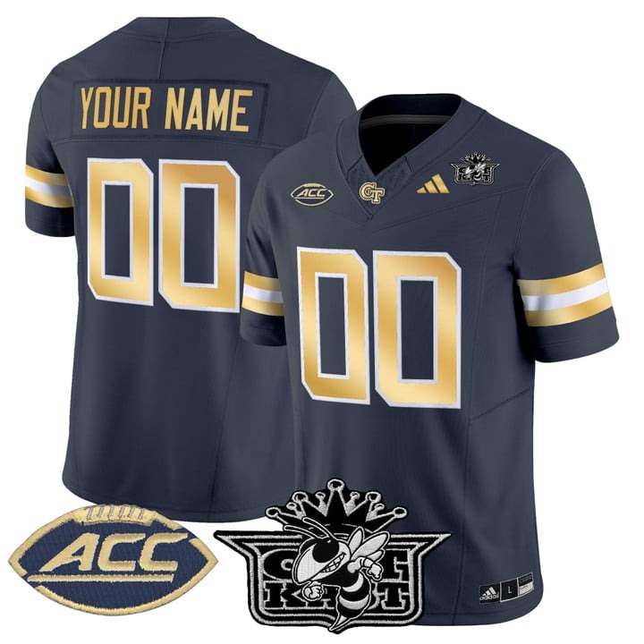 Men's Georgia Tech Yellow Jackets Football Custom Dark Grey Outkast Patch 2025 Vapor F.U.S.E. Limited Stitched Jersey