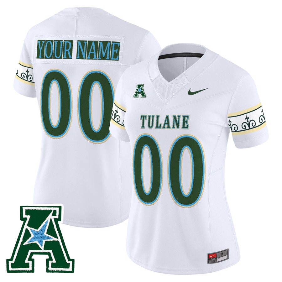 Women's Tulane Green Wave Custom 2025 'City Edition' F.U.S.E. Vapor Limited Stitched Jersey - White