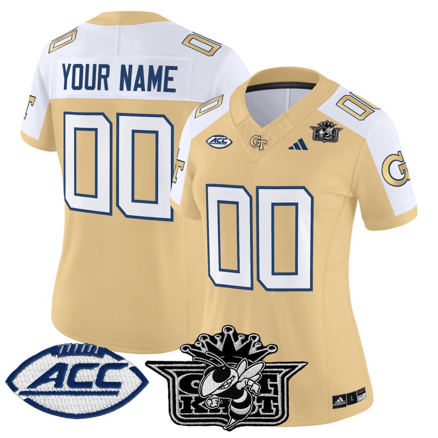Women's Outkast x Georgia Tech Yellow Jackets Custom 2025 Vapor F.U.S.E. Limited stitched Jersey - Gold Alternate