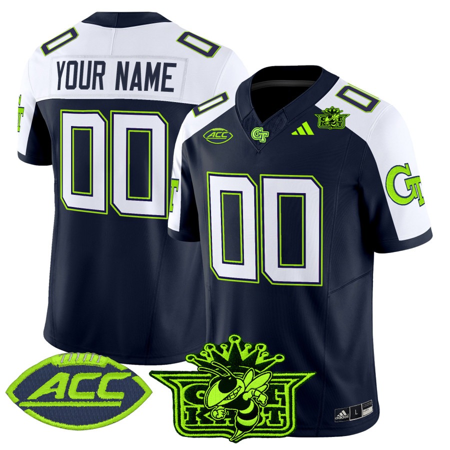 Men's Outkast x Georgia Tech Yellow Jackets Custom Atliens Alternate 2025 Vapor Limited Stitched Jersey