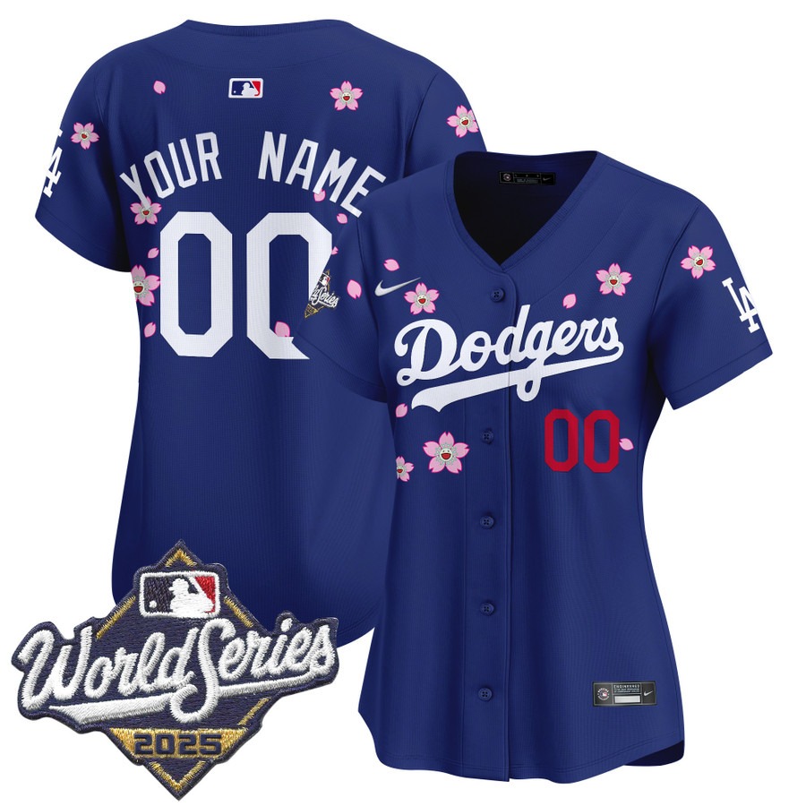 Women's Dodgers Custom 2025 World Series x Tokyo Series Limited Stitched Jersey - Royal