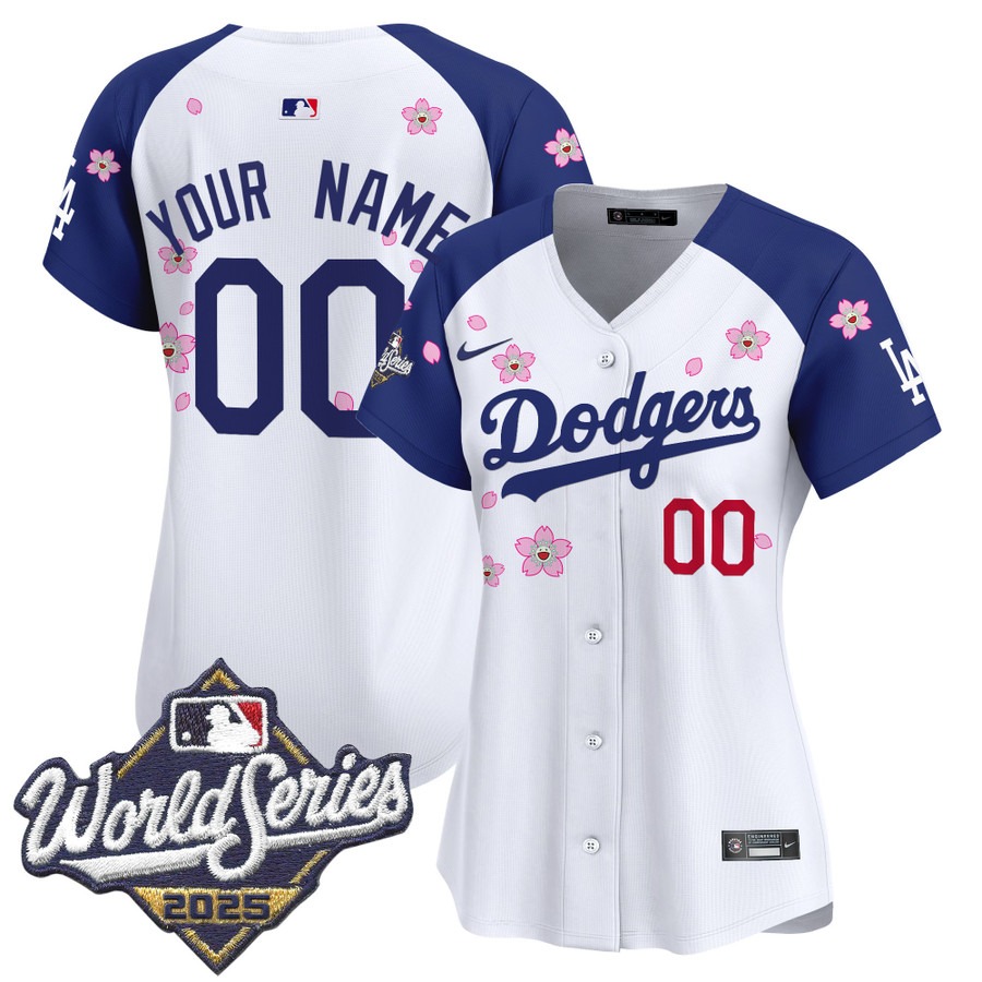 Women's Dodgers Custom 2025 World Series x Tokyo Series Limited Stitched Jersey - Alternate