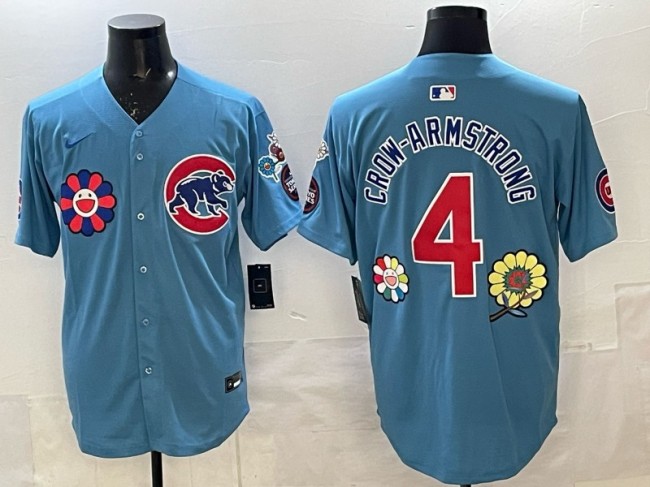 Men's Chicago Cubs #4 Pete Crow-Armstrong Blue 2025 Tokyo Series 2nd Alternate Limited Stitched Baseball Jerseys