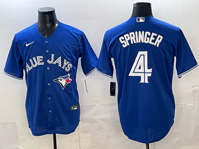 Men's Toronto Blue Jays #4 George Springer Royal Limited Stitched Baseball Jersey