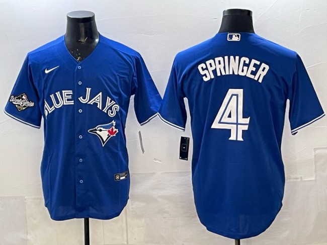 Men's Toronto Blue Jays #4 George Springer Royal 2025 World Series Limited Stitched Baseball Jerseys