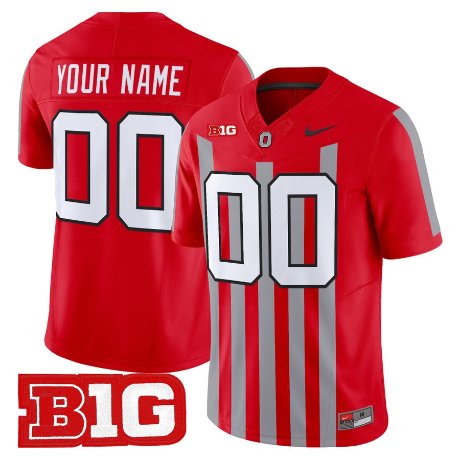 Men's Ohio State Buckeyes Custom Red Throwback F.U.S.E. Vapor Limited Stitched Football Jersey