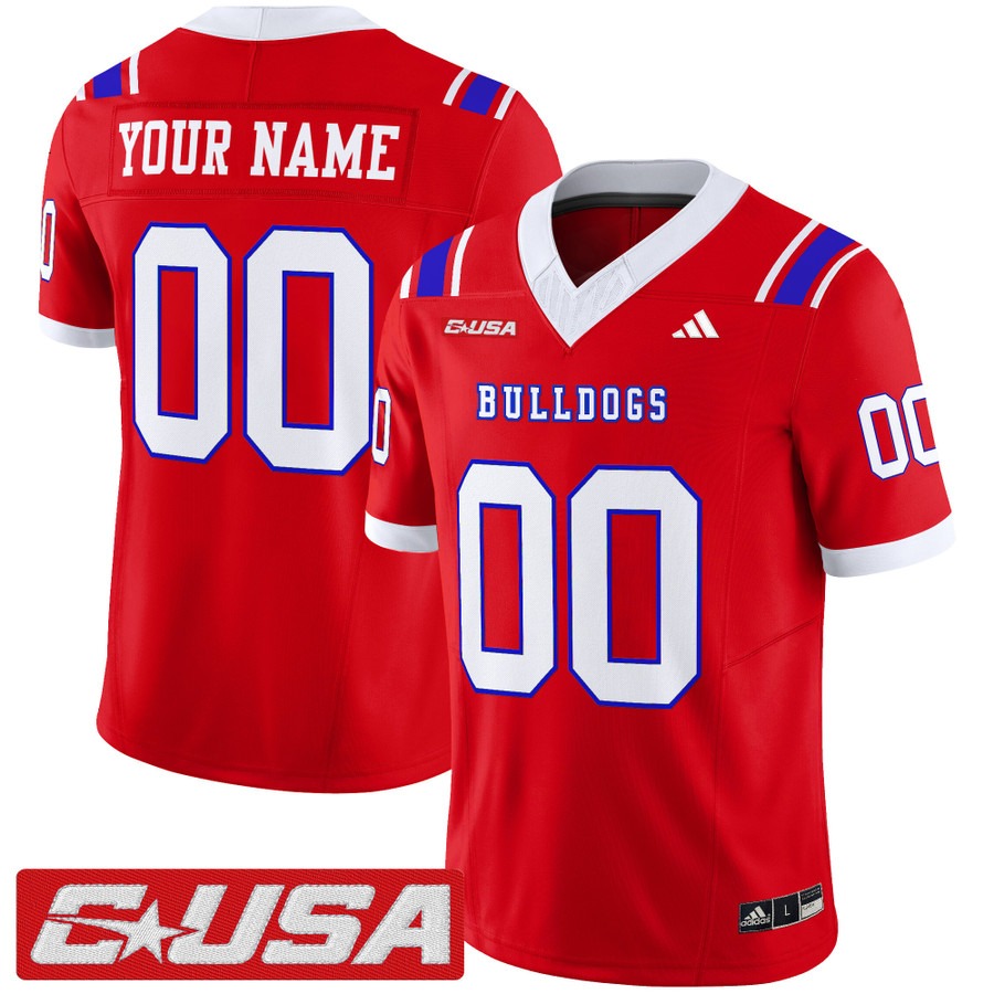 Men's Louisiana Tech Bulldogs Football Custom Red 2025 Vapor F.U.S.E. Limited Stitched Jersey