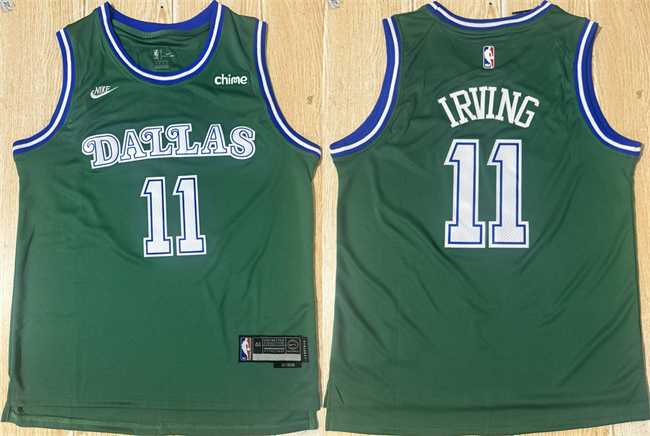 Men's Dallas Mavericks #11 Kyrie Irving Green 2025-26 Classic Edition Stitched Basketball Jersey