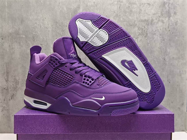 Women's Running weapon Jordan 4 Purple  Shoes 047