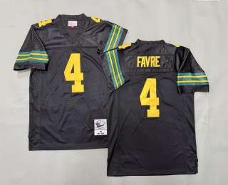 Men's Green Bay Packers #4 Brett Favre Black Throwback 1996 Stitched Jersey