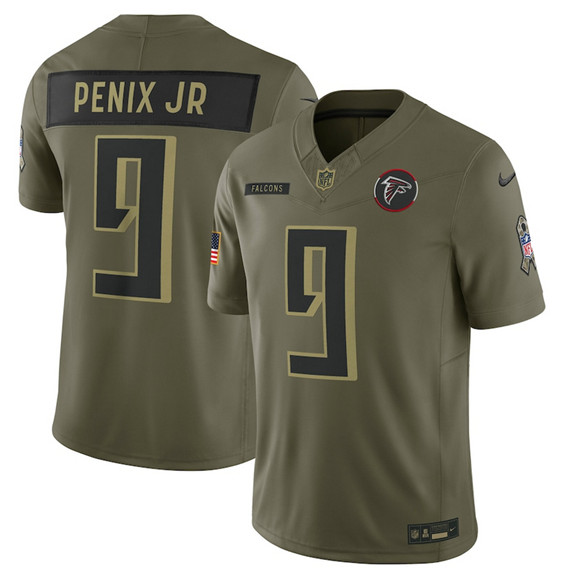 Men's Atlanta Falcons ACTIVE PLAYER Custom Olive 2025 F.U.S.E. Salute To Service Limited Stitched Football Jersey