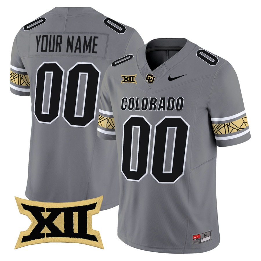 Men's Colorado Buffaloes Custom Gray 2025 Nike F.U.S.E. Vapor Limited V2 Stitched Football Jersey