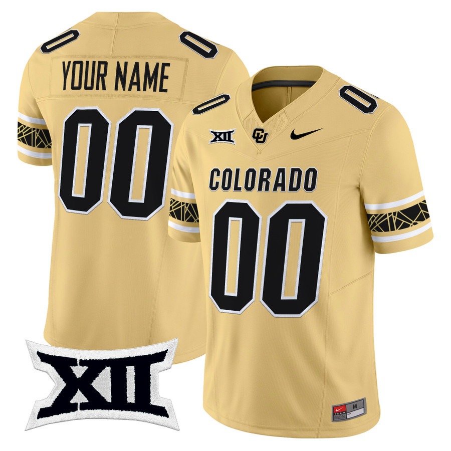 Men's Colorado Buffaloes Custom Gold 2025 Nike F.U.S.E. Vapor Limited V2 Stitched Football Jersey