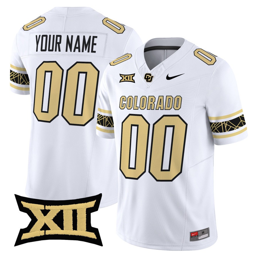 Men's Colorado Buffaloes Custom White 2025 Nike F.U.S.E. Vapor Limited V2 Stitched Football Jersey