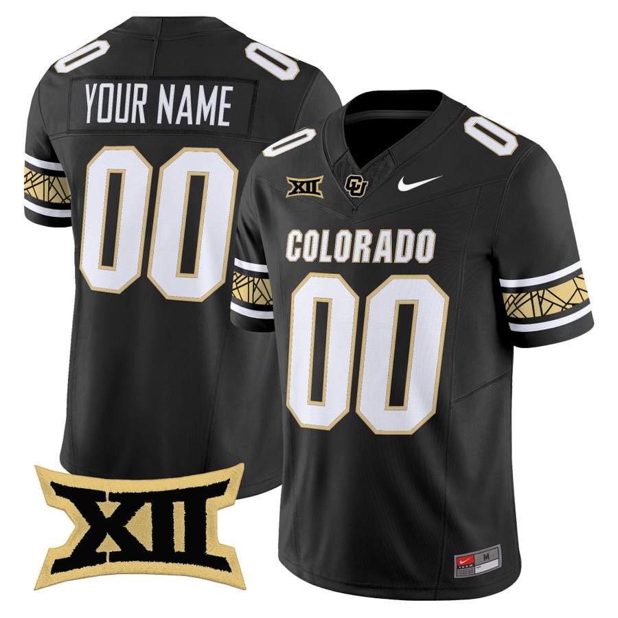 Men's Colorado Buffaloes Custom Black 2025 Nike F.U.S.E. Vapor Limited V2 Stitched Football Jersey