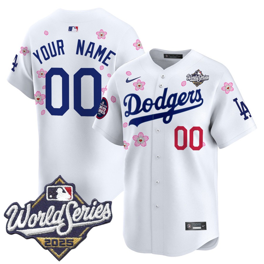 Men's LA Dodgers Custom 2025 World Series x Tokyo Series Vapor Premier Limited V2 Stitched
Baseball Jersey - White