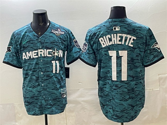 Men's Toronto Blue Jays #11 Bo Bichette Teal 2025 World Series 2023 All-star Limited Stitched Jersey