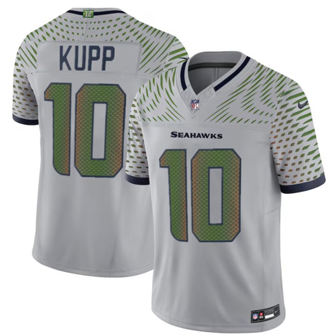 Women's Seattle Seahawks #10 Cooper Kupp Grey 2025 F.U.S.E. “Rivalries” Vapor Untouchable Limited Stitched Football Jersey(Run Small)