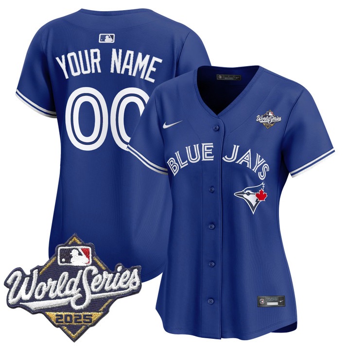 Women's Toronto Blue Jays Custom 2025 World Series Limited V2 Stitched Jersey  - Royal