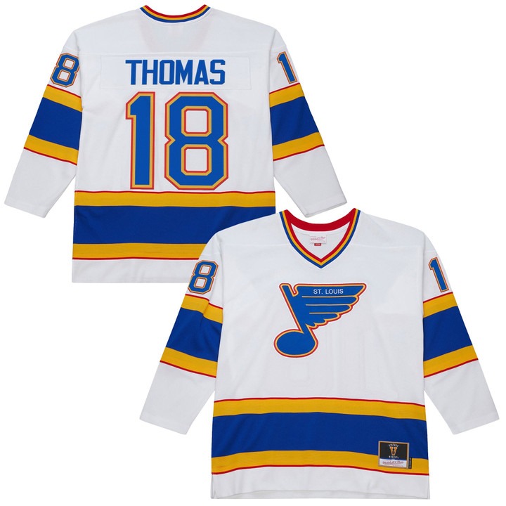 Men's St. Louis Blues #18 Robert Thomas White Vintage 1990-91 Power Play Stitched Jersey