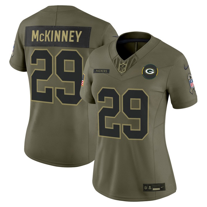 Women's Green Bay Packers #29 Xavier McKinney Olive F.U.S.E. 2025 Salute to Service Vapor Limited Stitched Jersey Women's Green Bay Packers #29 Xavier McKinney Olive F.U.S.E. 2025 Salute to Service Vapor Limited Stitched Jersey