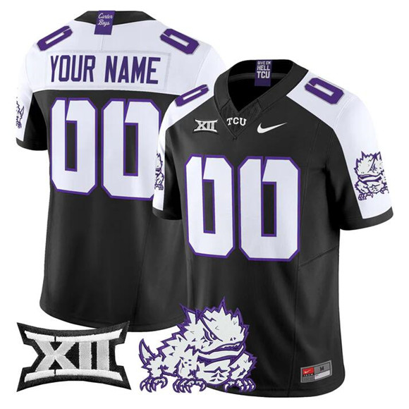 Men's TCU Horned Frogs Active Player Custom Black Alternate 2025 F.U.S.E. Vapor Limited Stitched Baseball Jersey