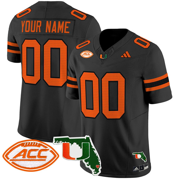 Men's Miami Hurricanes Active Player Custom Black 2024 F.U.S.E. Florida Patch Vapor Limited Stitched Football Jersey