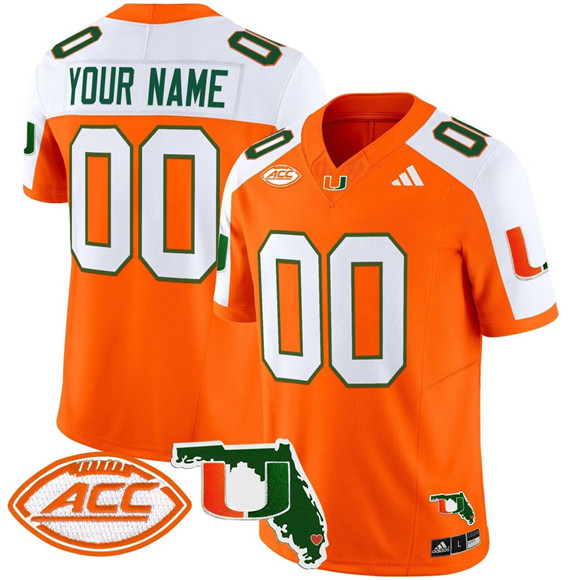 Men's Miami Hurricanes Active Player Custom Orange Alternate 2024 F.U.S.E. Florida Patch Vapor Limited Stitched Football Jersey