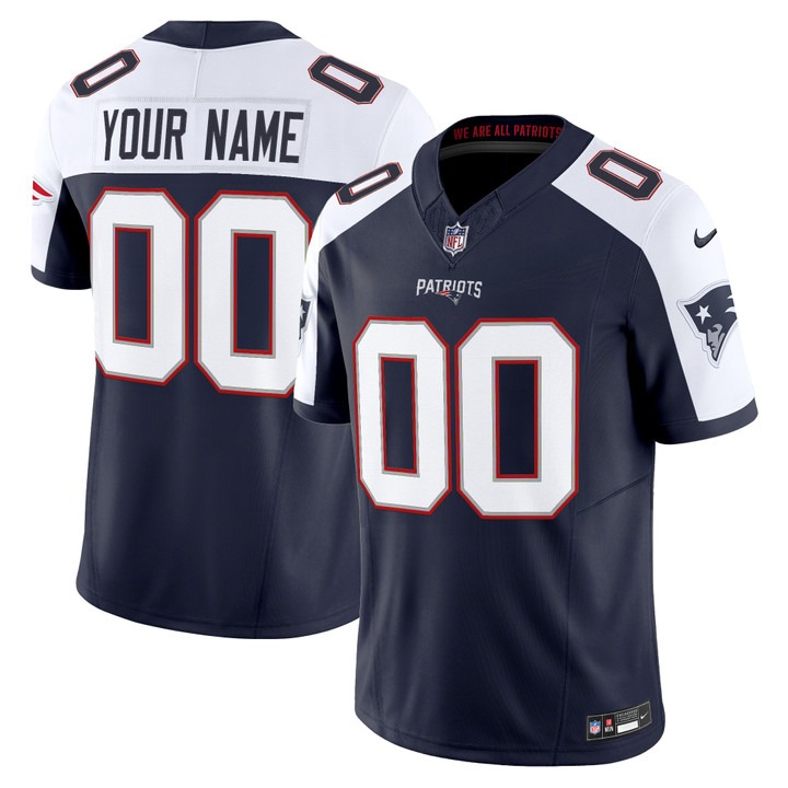 Men's New England Patriots Custom Navy Alternate F.U.S.E. 2025 Vapor Limited Stitched Jersey