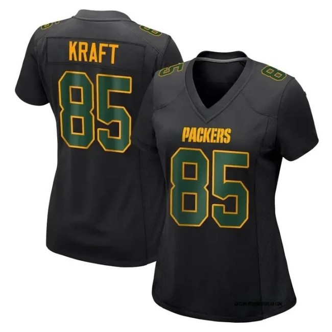 Women's Green Bay Packers #85 Tucker Kraft Nike Black Fashion Game Jersey