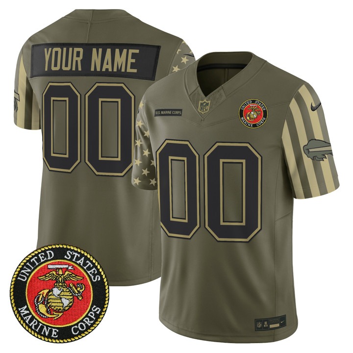 Men's Buffalo Bills x U.S. Military Veteran Marines F.U.S.E. Vapor Limited Custom Stitched Jersey