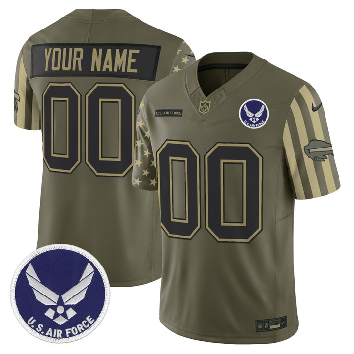 Men's Buffalo Bills x U.S. Military Veteran Air Force F.U.S.E. Vapor Limited Custom Stitched Jersey