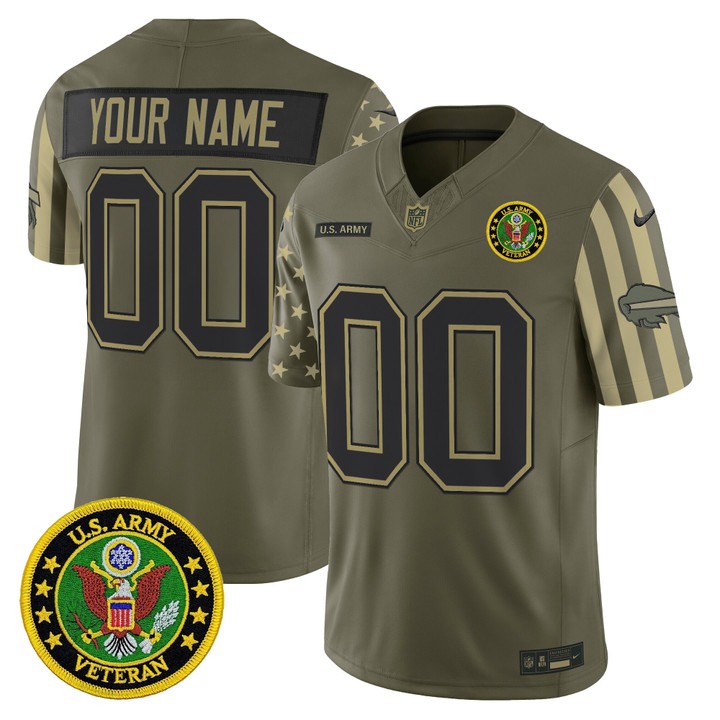Men's Buffalo Bills x U.S. Military Veteran Army F.U.S.E. Vapor Limited Custom Stitched Jersey