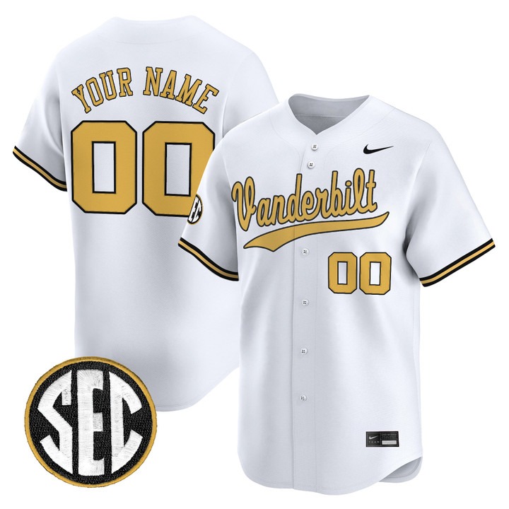 Vanderbilt Commodores Custom White 2025 Vapor Limited Stitched Baseball Jersey