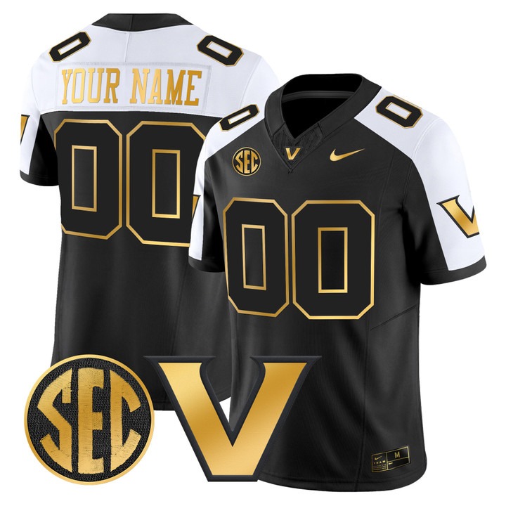 Men's Vanderbilt Commodores Custom 2025 Black GSDold 2 F.U.S.E. Vapor Limited Stitched Football Jersey