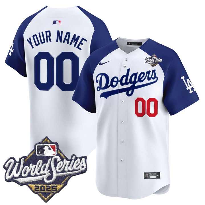 Men's Nike LA Dodgers Custom 2025 World Series Limited V2 Stitched Jersey White Alternate