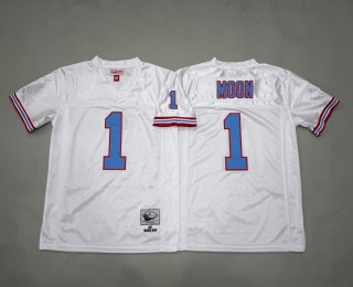 Youth Tennessee Titans Oilers #1 Warren Moon 1997 Throwback Stitched Football Jersey White