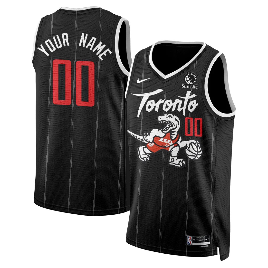 Men's Toronto Raptors Custom 2025-26 City Edition Stitched Jersey Black