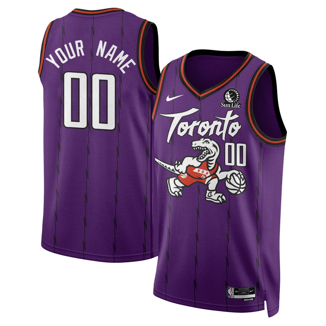 Men's Toronto Raptors Custom 2025-26 City Edition Stitched Jersey Purple