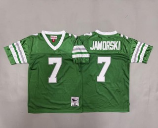 Youth Philadelphia Eagles #7 Ron Jaworski Kelly Green 1980 Throwback Stitched Jersey