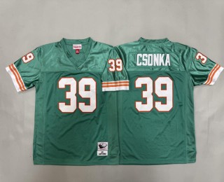 Youth Miami Dolphins #39 Larry Csonka Aqua 1973 Throwback Stitched Jersey