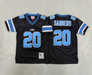Youth Detroit Lions #20 Barry Sanders Black 1994 Throwback Stitched Jersey
