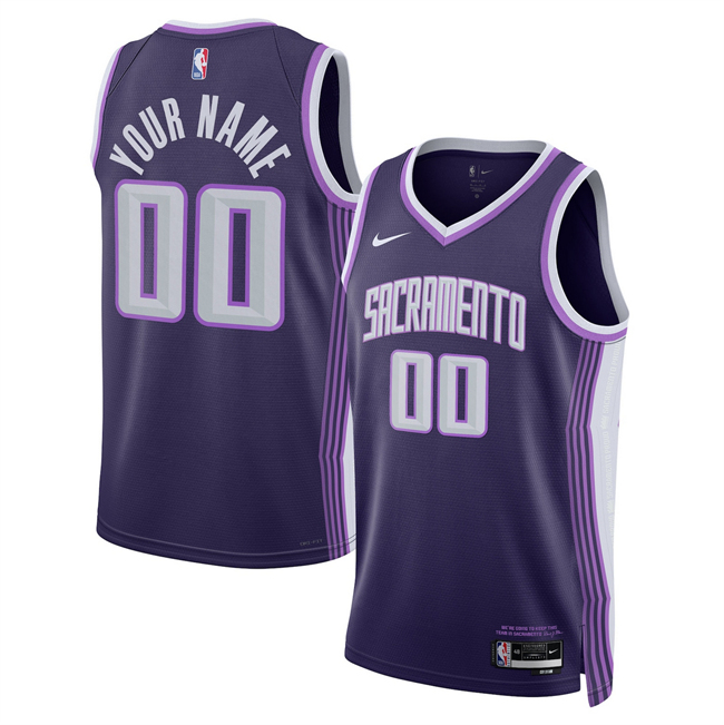 Men's Sacramento Kings Custom Purple 2025-26 City Edition Stitched Basketball Jersey