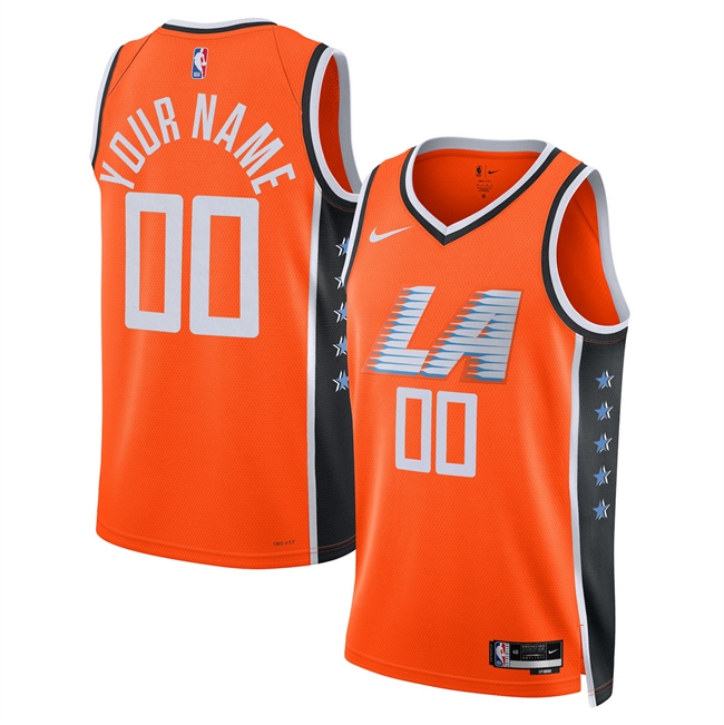 Men's Los Angeles Clippers Active Playe Custom Orange 2025-26 City Edition Stitched Jersey