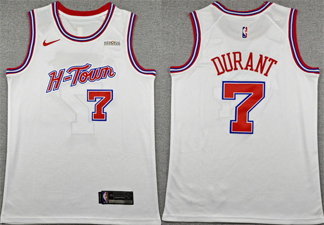 Men's Houston Rockets #7 Kevin Durant White 2025-26 City Edition  Stitched Jersey