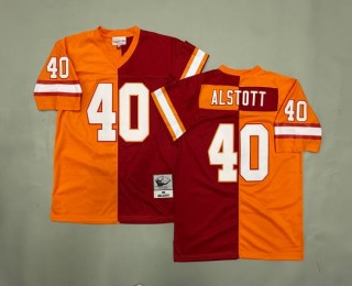 Men's Tampa Bay Buccaneers #40 Mike Alstott Split 1996 Throwback Stitched Jersey