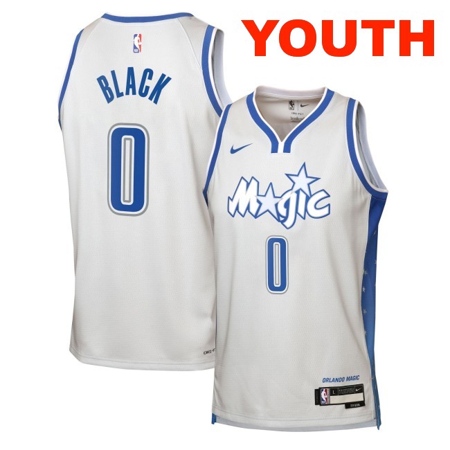Youth Orlando Magic #0 Anthony Black White 2025-26 City Edition Swingman Stitched Jersey